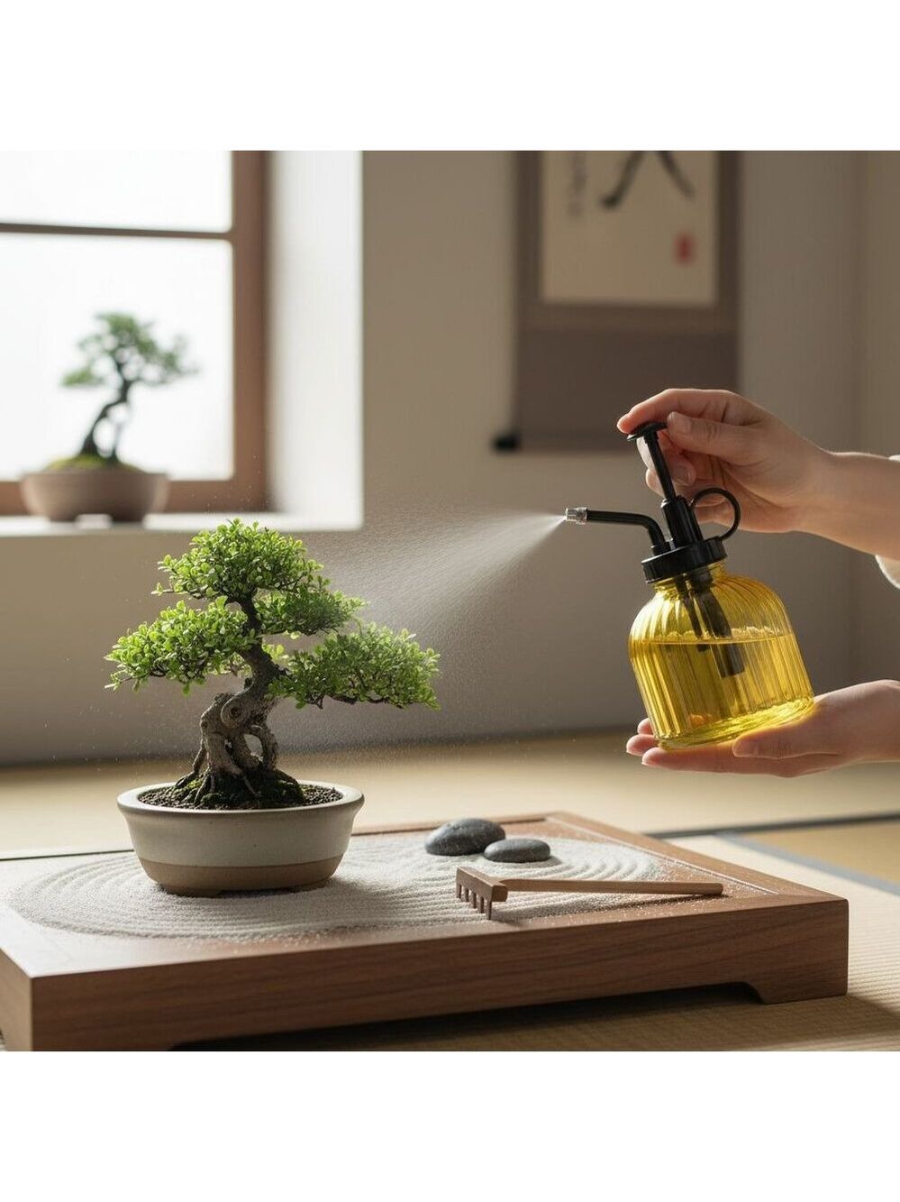 Yellow Glass Plant Mister Spray Bottle 6oz Orchid Bonsai Air Plant Mister - Picture 9 of 11